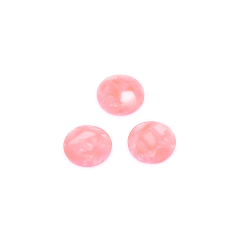 Resin cabochons with a shell / 16mm / pink / 2pcs KBAD1604