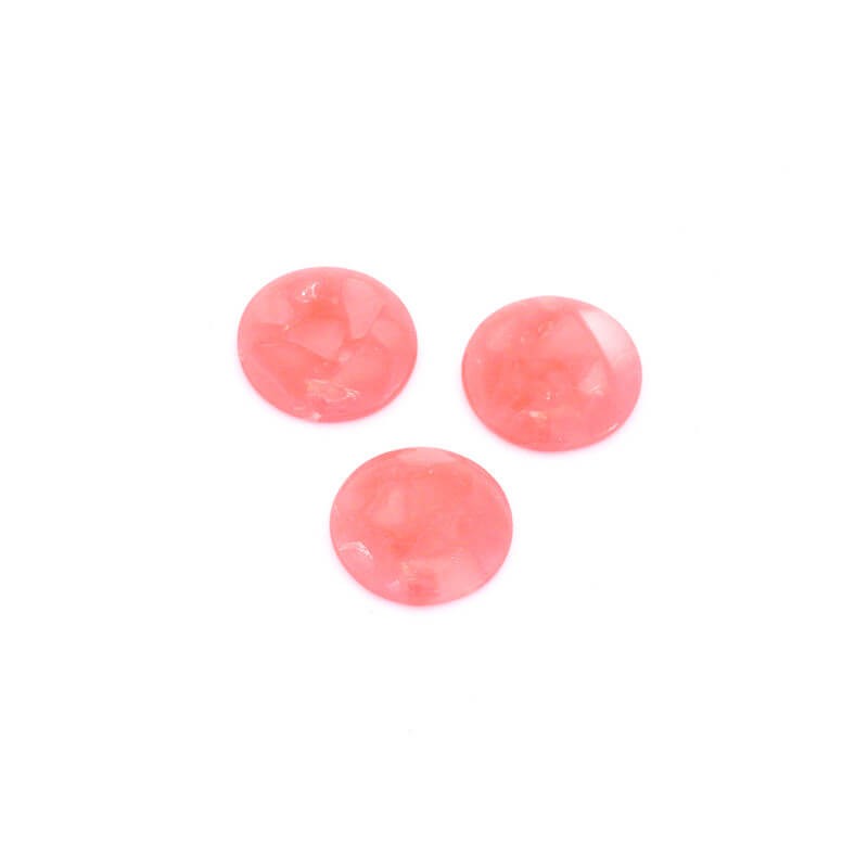 Resin cabochons with a shell / 18mm / pink / 1pc KBAD1804