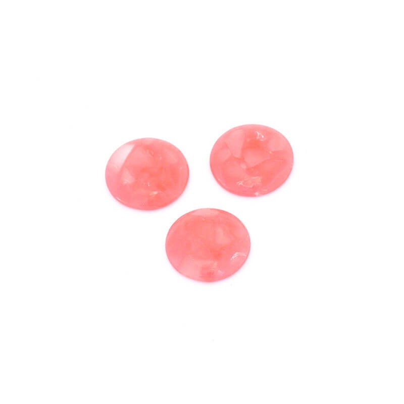 Resin cabochons with a shell / 18mm / pink / 1pc KBAD1804