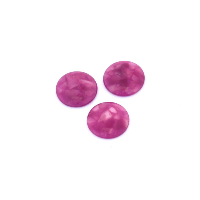 Resin cabochons with a shell / 18mm / purple / 1pc KBAD1805