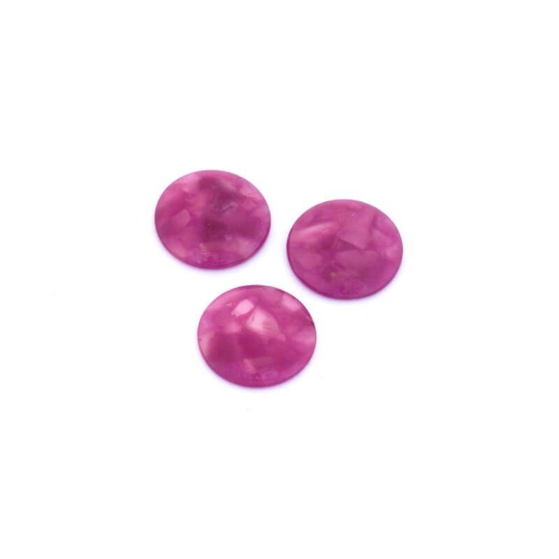 Resin cabochons with a shell / 18mm / purple / 1pc KBAD1805