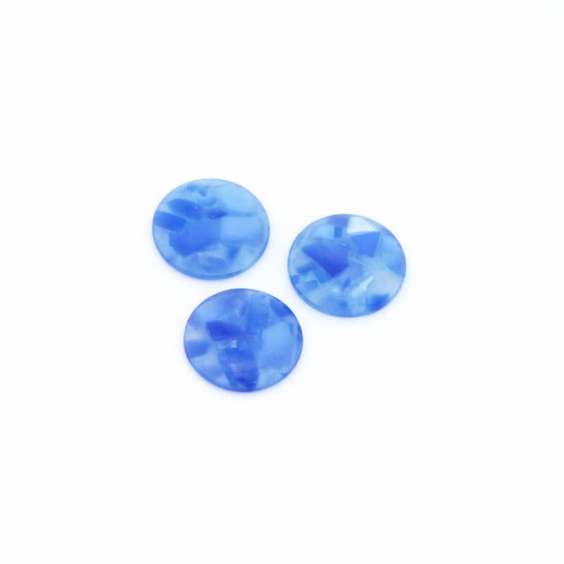 Resin cabochons with a shell / 18mm / blue / 1pc KBAD1806