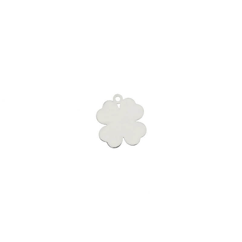 Surgical steel charms for bracelets clover 13x14mm 1pc ASS076