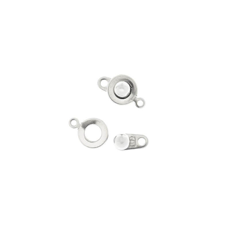 Two-part clasp for necklaces, stainless steel, 1 piece ASS088