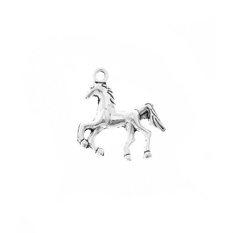 Charms pendant horse 21x23mm silver 1pc. AAU018