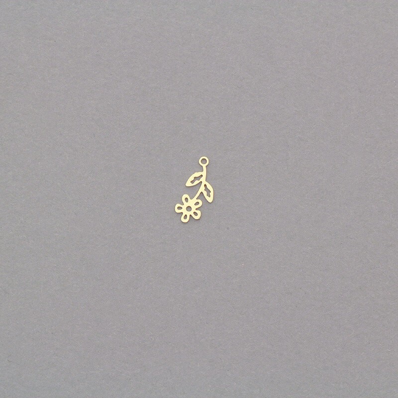 Splendide flower pendants gold-plated 12x5mm 4pcs AKG640G