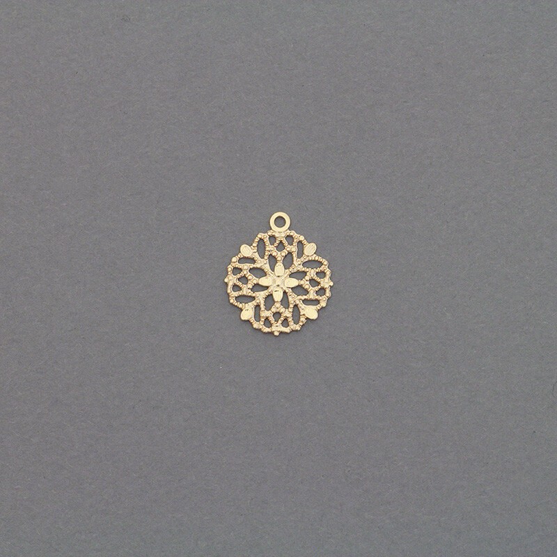 Filigree pendants Splendide gold-plated 13x15mm 4pcs AKG645G