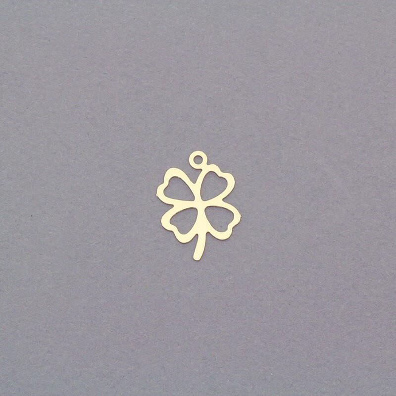 Splendide clover pendants gold-plated 13x19mm 2pcs AKG646G