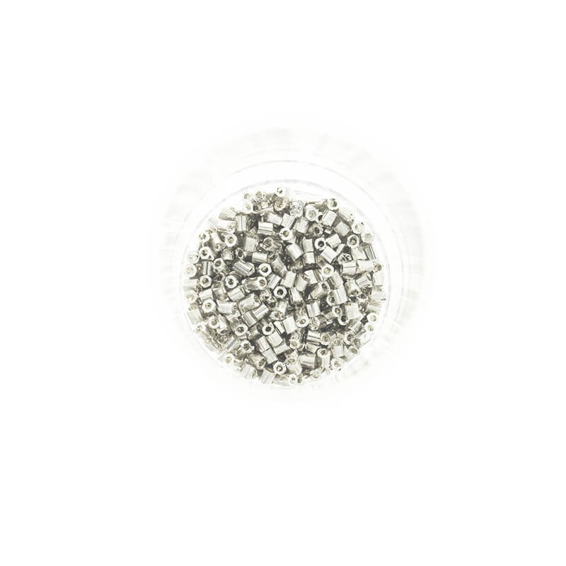 2mm SeedBeads Metalic Silver 10g tube beads SZDRR20ME001