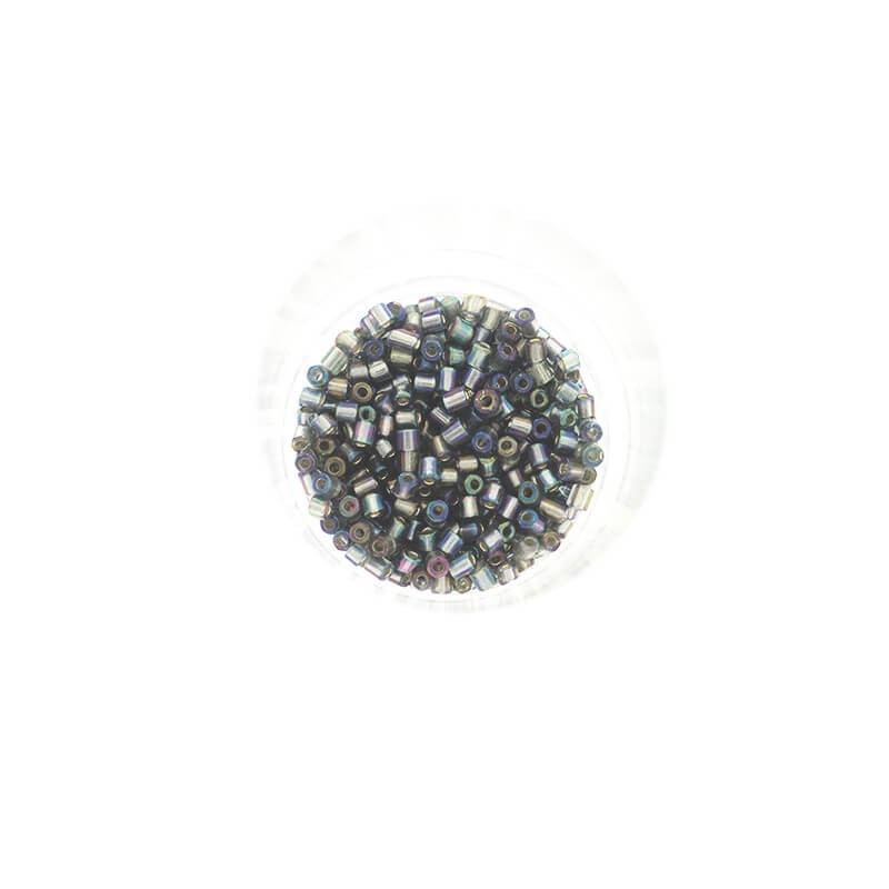 2mm SeedBeads Luster Gray AB tube beads 10g SZDRR20AB015