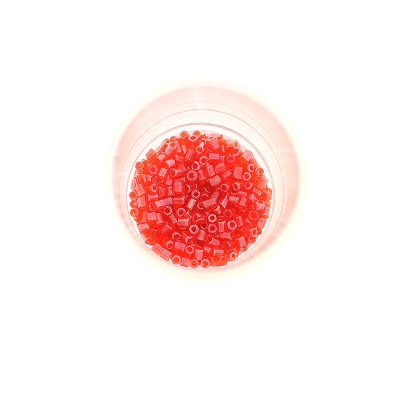 Koraliki rurki 2mm SeedBeads Red Hard Candy 10g SZDRR20PE001