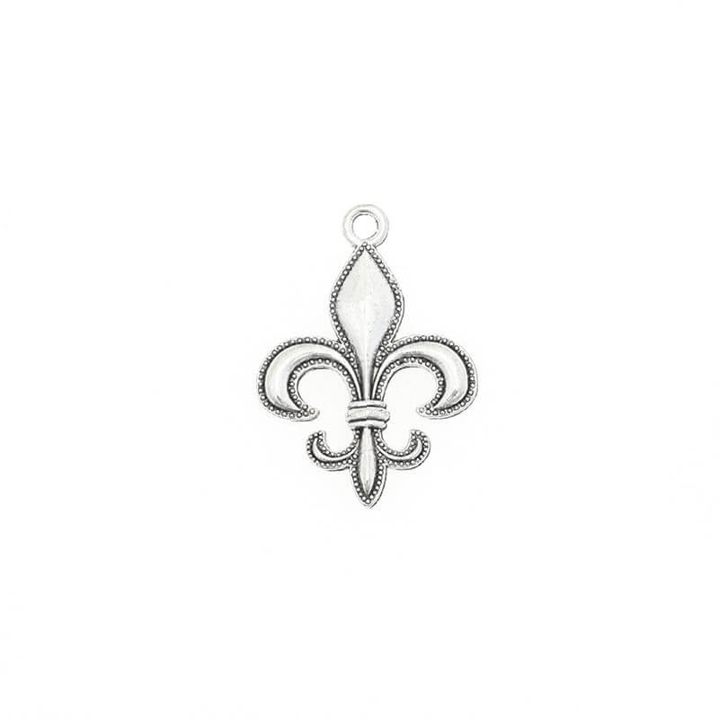 Two-sided lily pendant, antique silver 28x20mm, 2pcs AAS903A