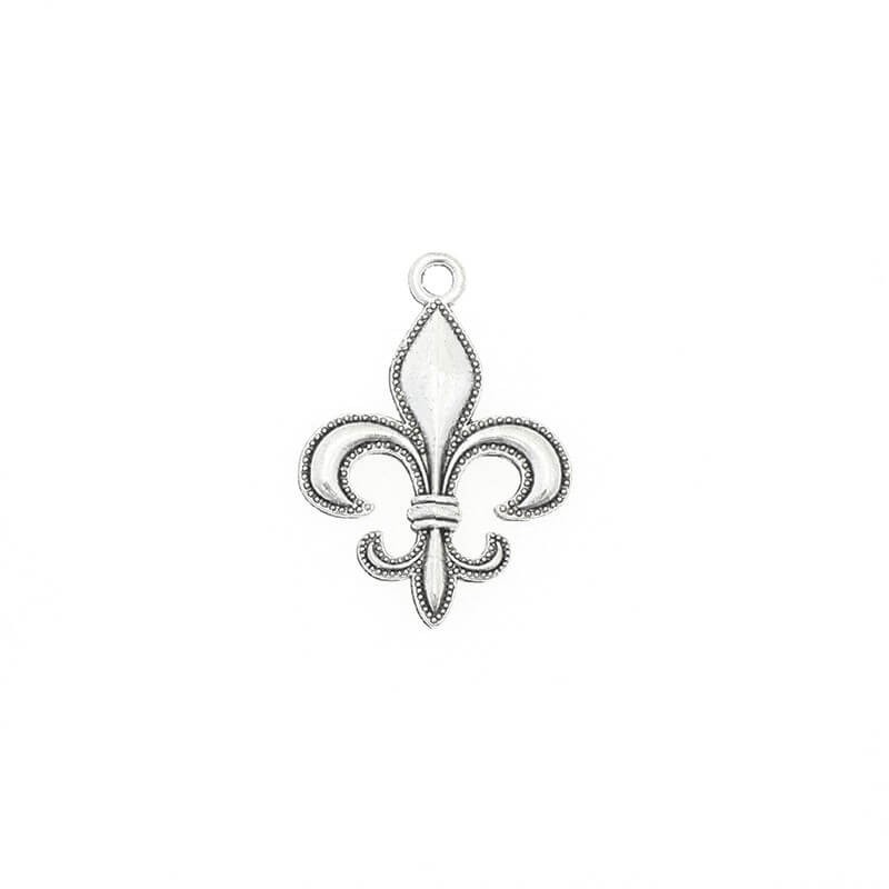 Two-sided lily pendant, antique silver 28x20mm, 2pcs AAS903A