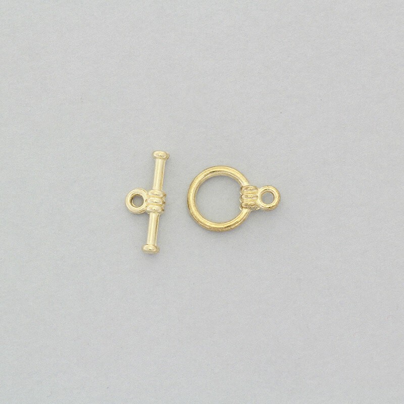 Clasps for bracelets / two-piece toggle 3 sets / gold AKG587