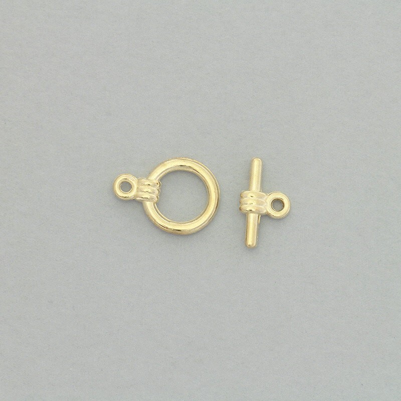 Clasps for bracelets / two-piece toggle 3 sets / gold AKG582