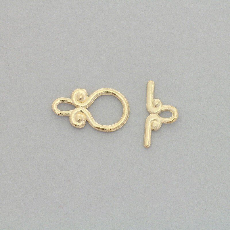 Clasps for bracelets / two-piece toggle 3 sets / gold AKG589