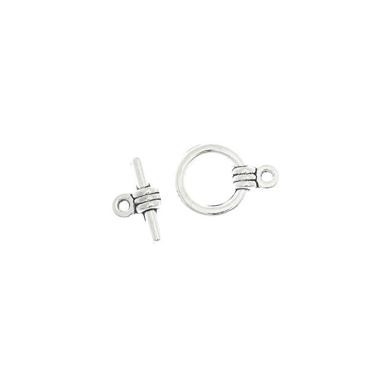 Toggle clasp 11x15 and 13x7mm / 4 sets / silver SH037