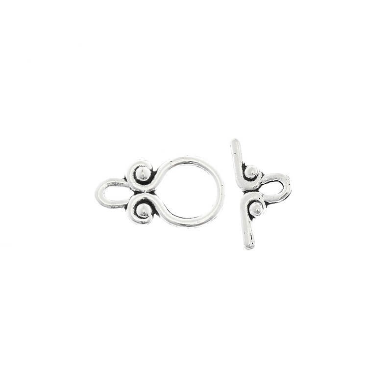 Two-piece clasp / 20x12 and 18x9mm / 4 sets / silver SH039