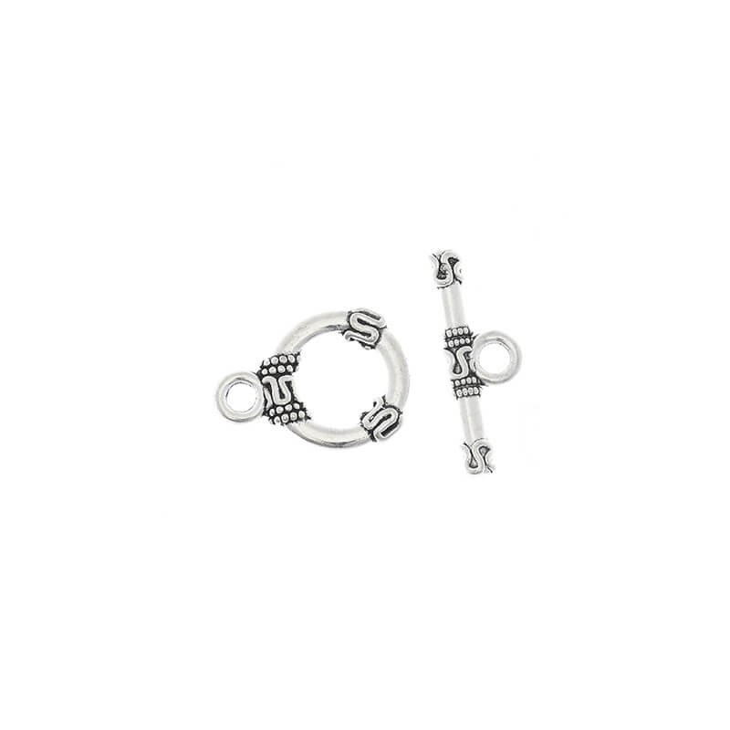 Two-piece clasp / nice / 17x12 and 20x7mm / 4 sets / silver SH040