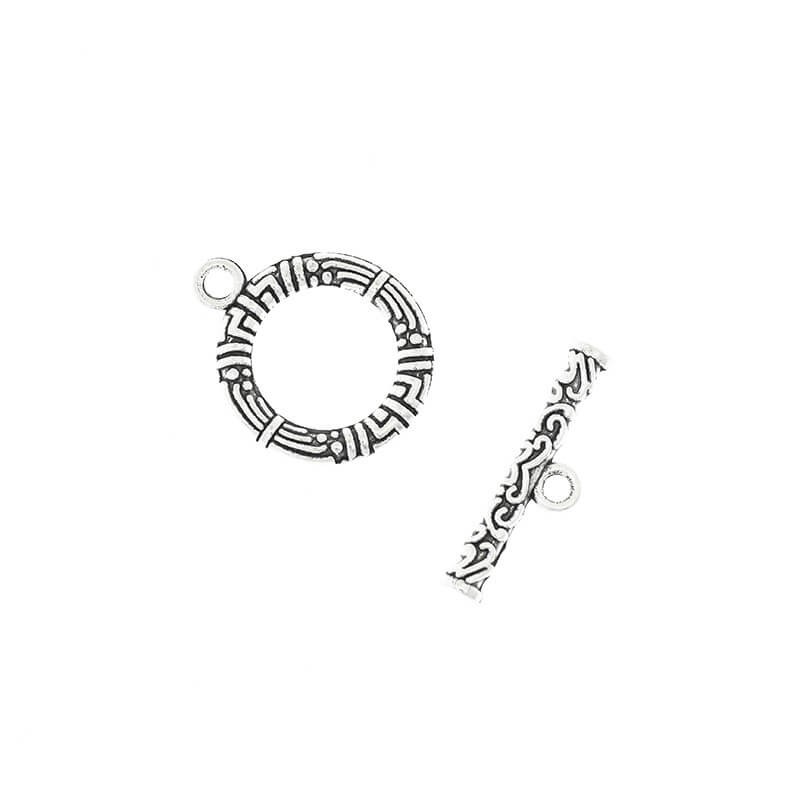 Two-piece clasp / larger / 17x21 and 22x7mm / 4 sets / silver SH041