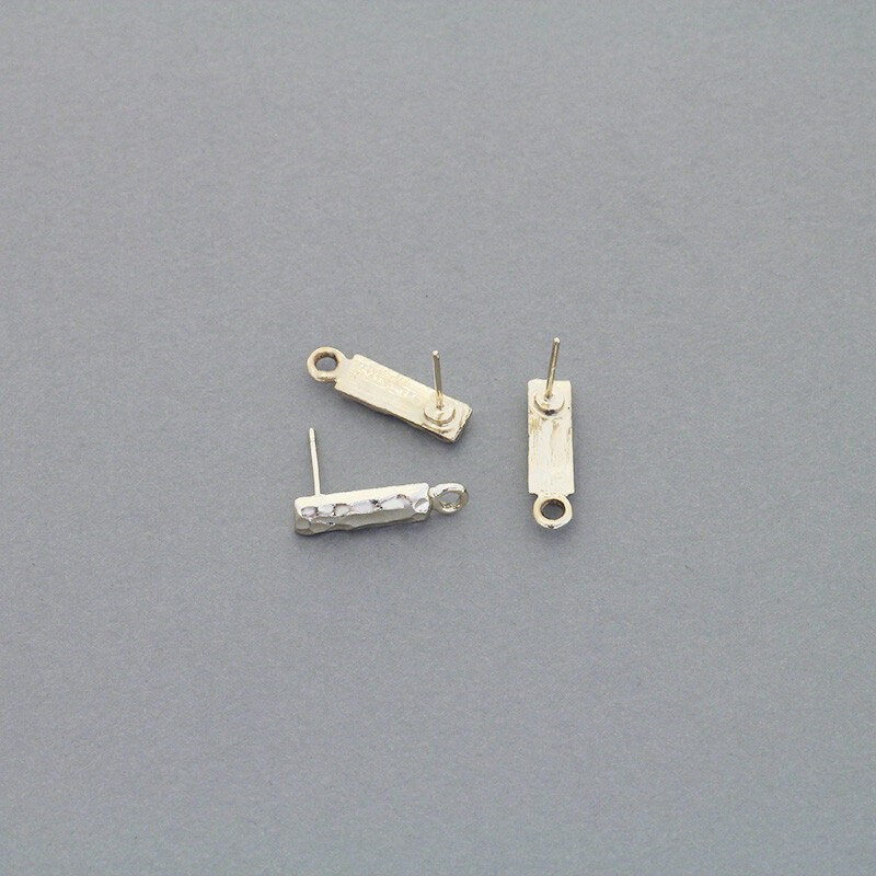 Stud earrings / hammered sticks 5x18mm / gold 2pcs AKG686