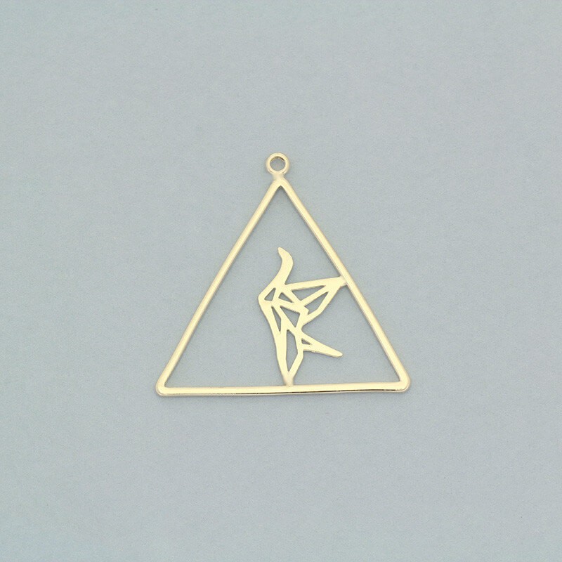 Origami crane pendant / 29mm / gold-plated / 1pcs AKG628