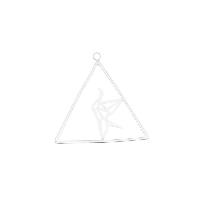 Origami crane pendant / 29mm / platinum / 1pcs AKG630