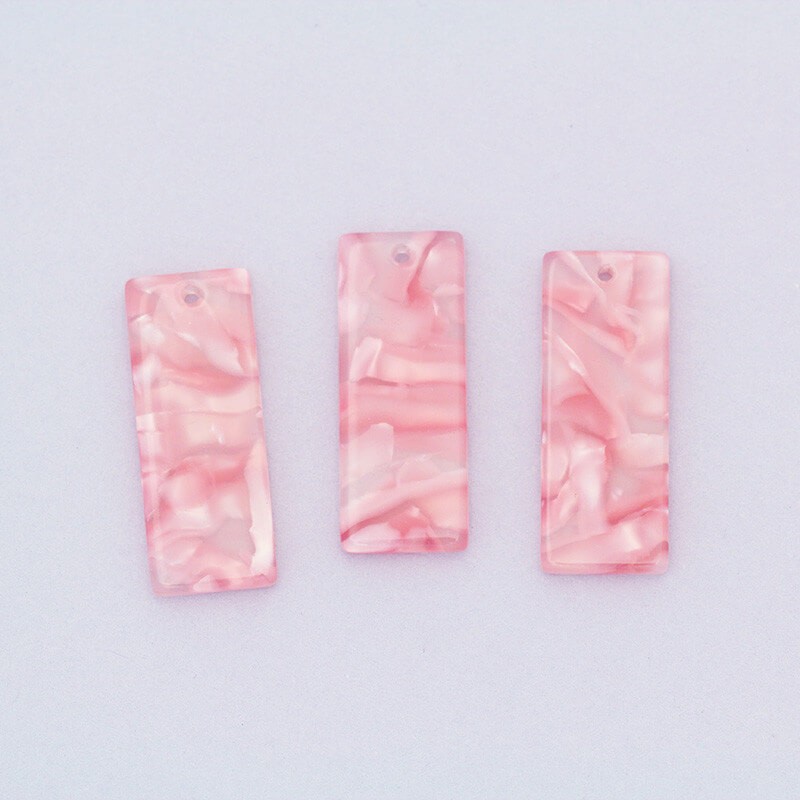 Pendants for bricks 26x10mm / Art Deco resin / pearl pink / 1pc XZR8420
