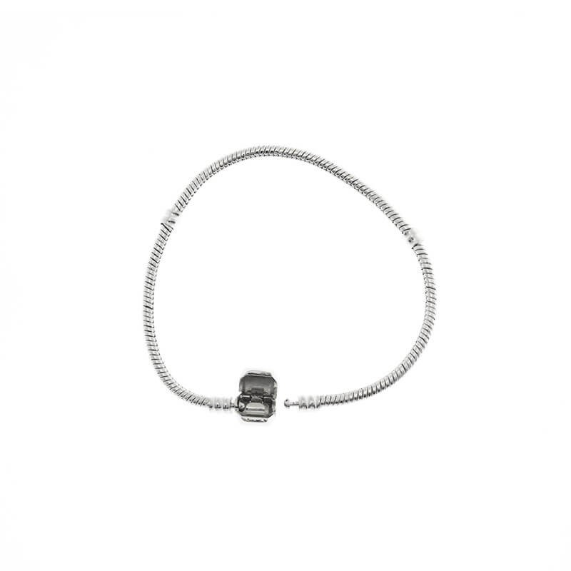 Modular bracelets - bead bases / clasp / 20cm / silver 1 piece B9