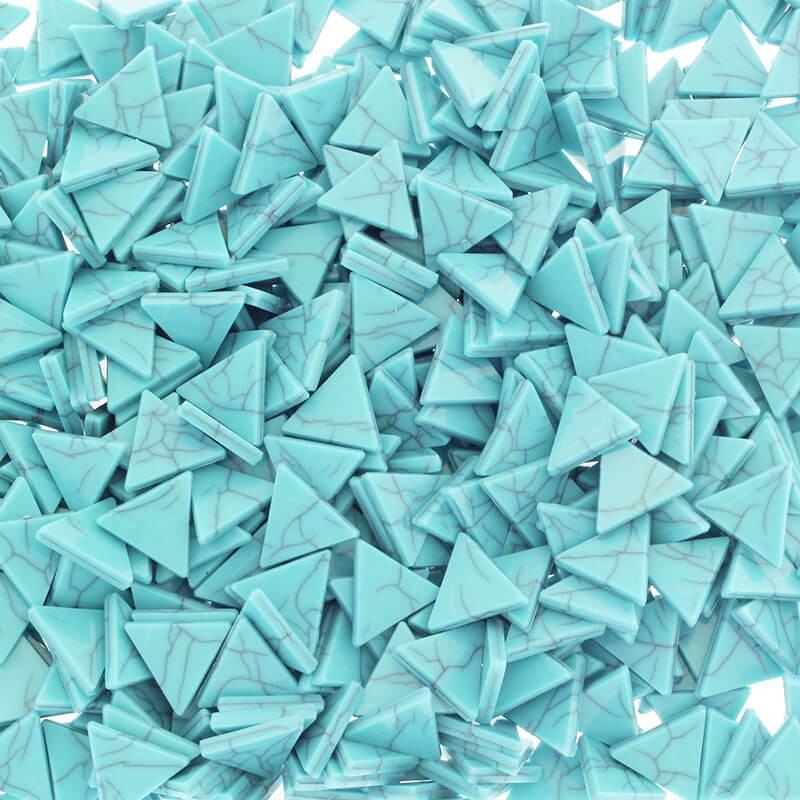 Resin cabochons / 12mm triangles / Howlite Line / turquoise 5pcs KBADG1202