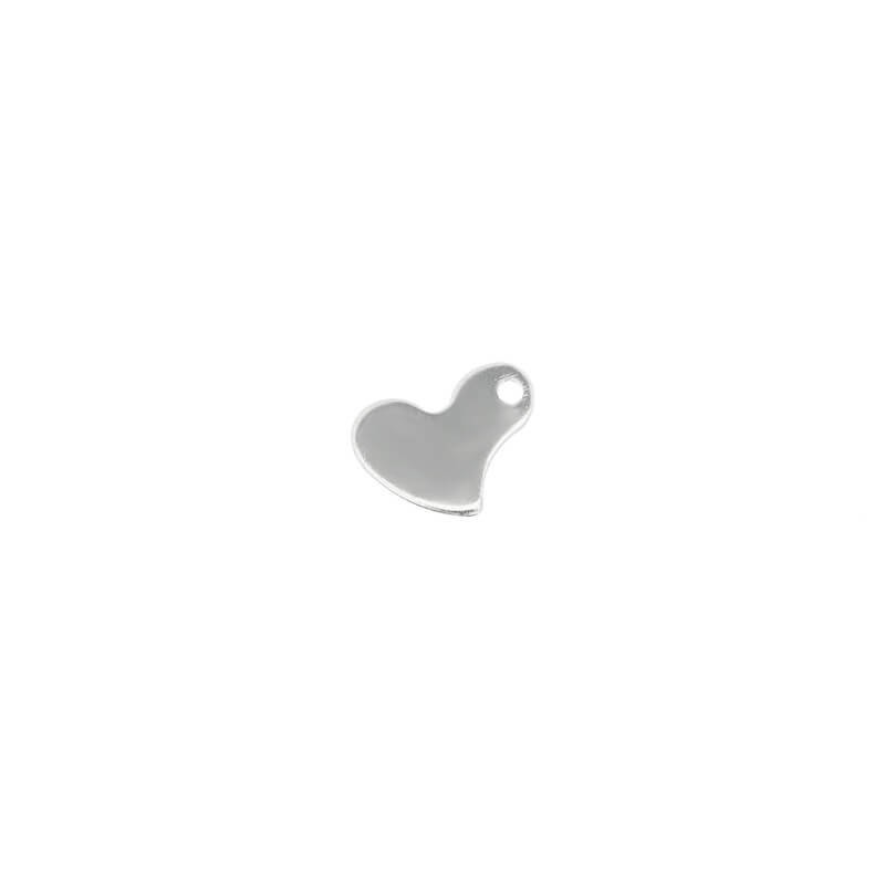 Heart pendant / stainless steel / 8x12mm 3pcs ASS135