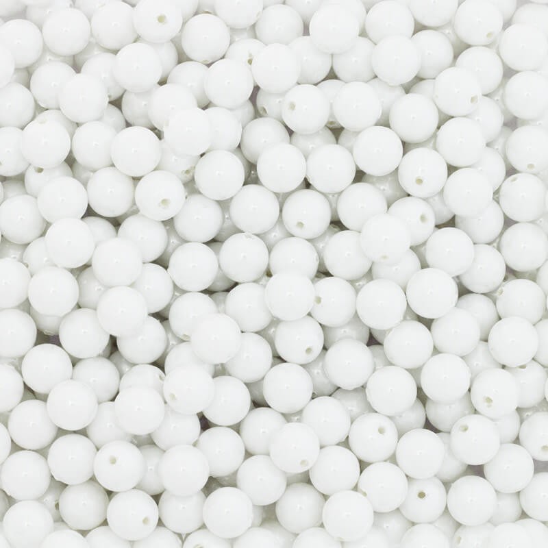 Balls / for sticking on a pin / acrylic glass 8mm / white pearl / 4pcs XYAPKU09