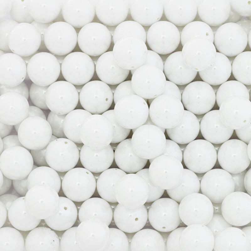Balls / for sticking on a pin / acrylic glass 14mm / white pearl / 2pcs XYAPKU11