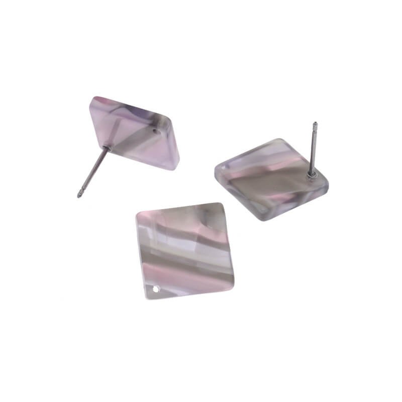 Square sticks 13mm / Art Deco resin / lavender field / 2pcs XZR4801