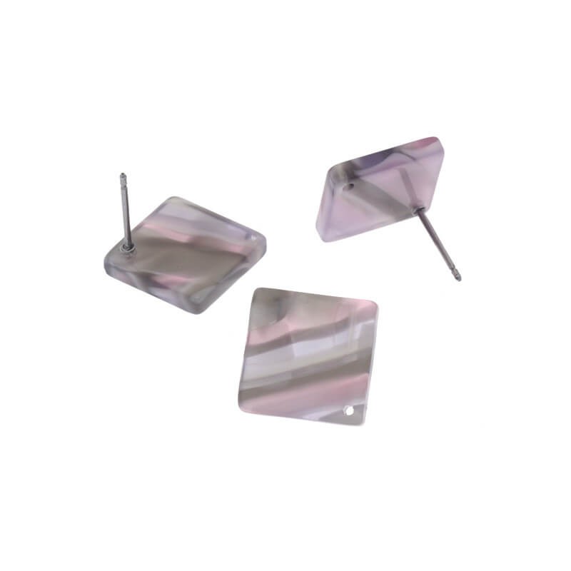 Square sticks 13mm / Art Deco resin / lavender field / 2pcs XZR4801