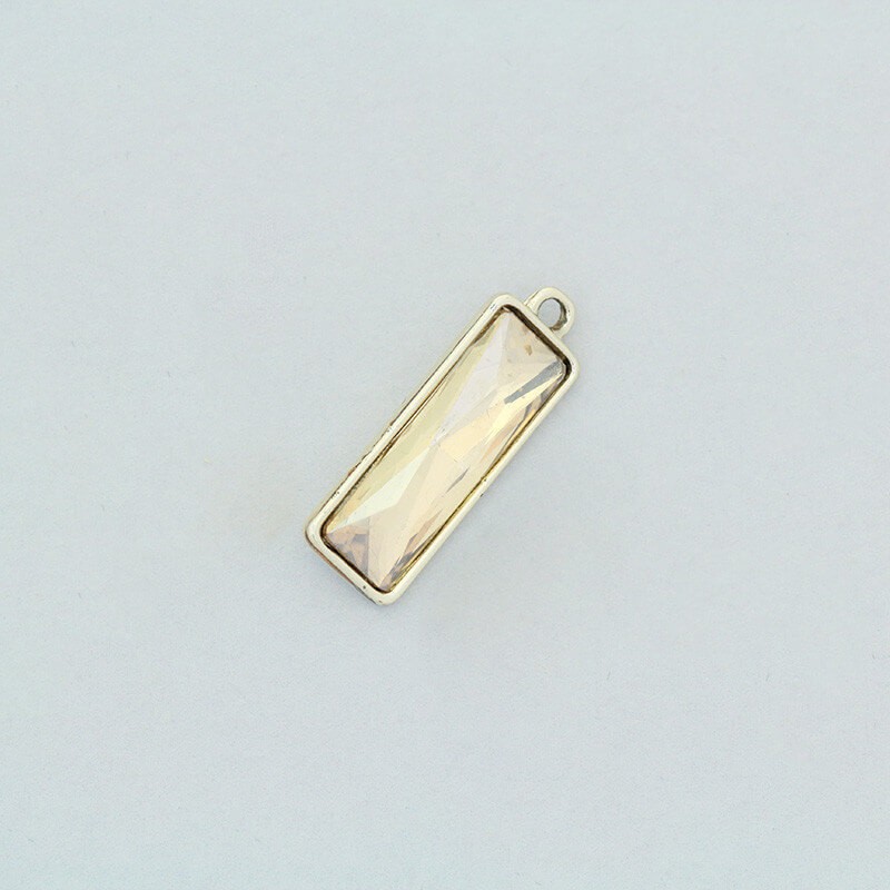 Crystal / gold / champagne pendants 9x26mm 1pc AKG730