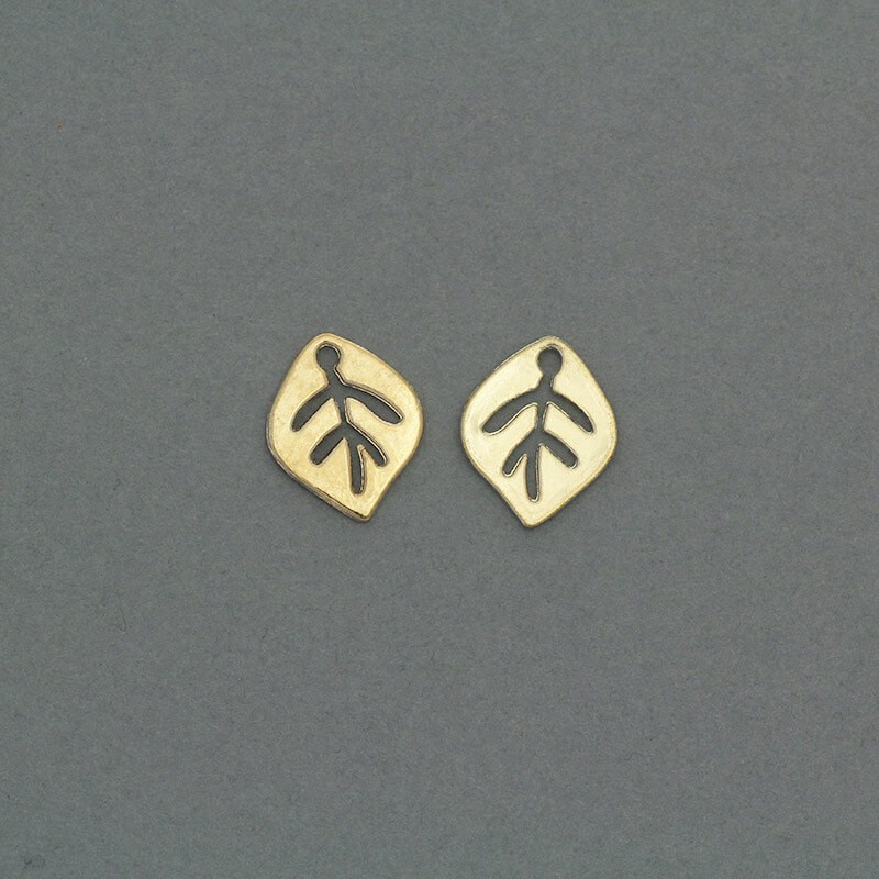 Pendants / golden leaves / 12x14mm 1 pc AKG545