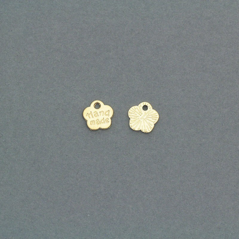 Gold flower pendants hand made 8x8mm 1pc AKG548