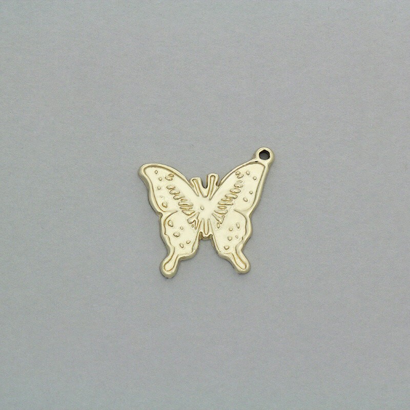 Butterfly pendant 14x23mm / gold 1pc AKG565