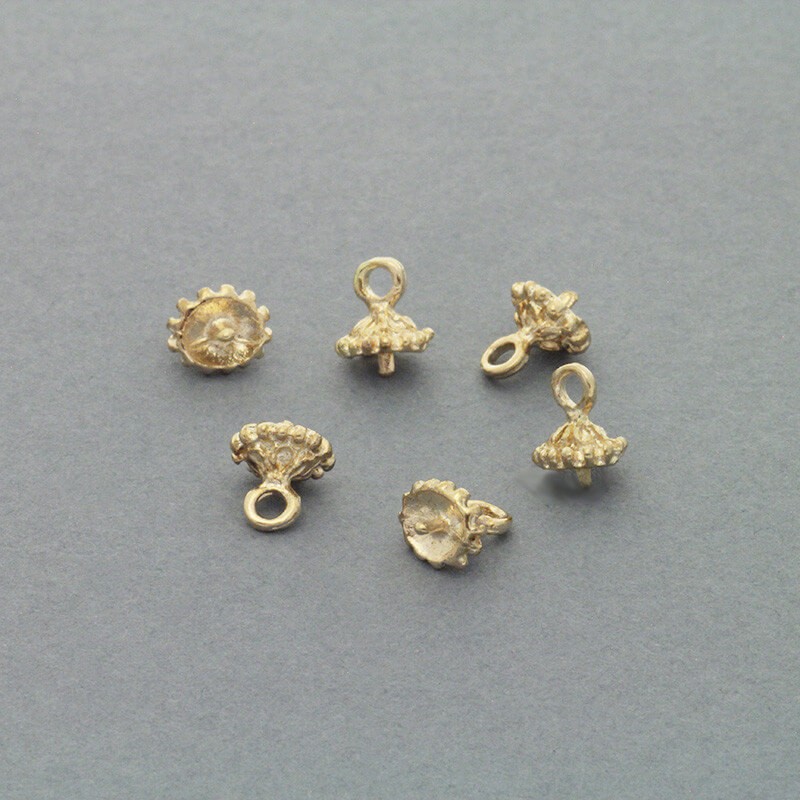 Caps with a pin for sticking gold 5x7mm 2pcs AKG562