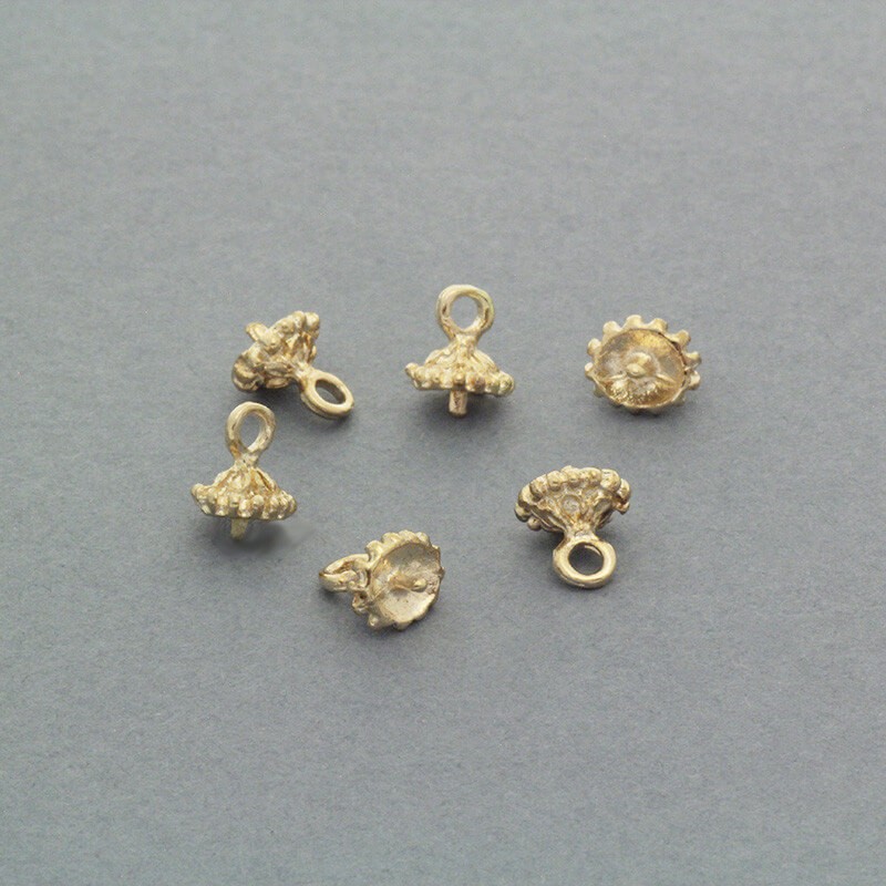 Caps with a pin for sticking gold 5x7mm 2pcs AKG562
