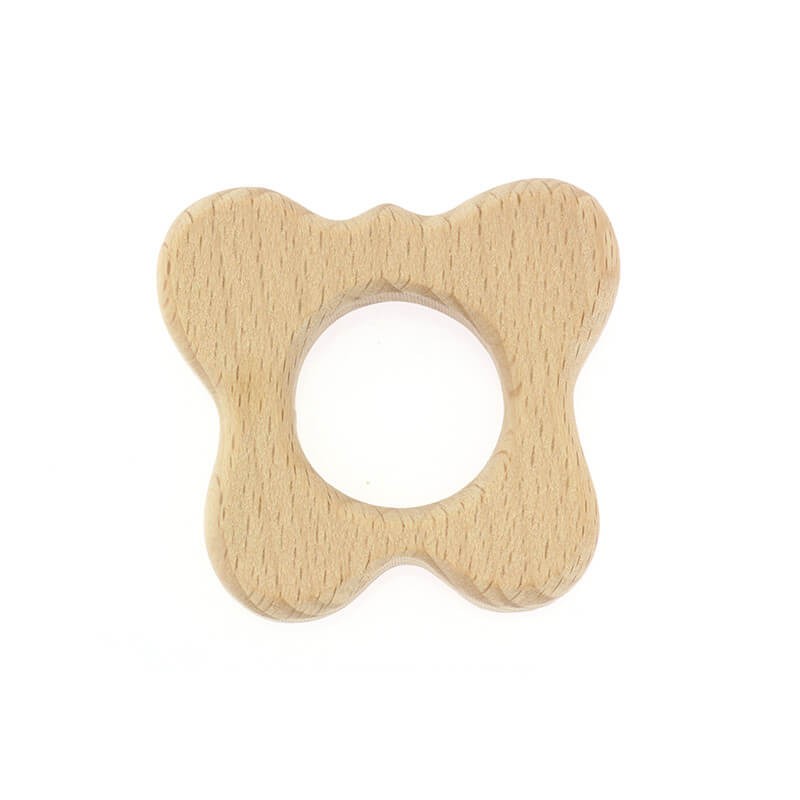 Teether base / butterfly / raw beech wood / 59x43x10mm 1pc DRGRY19