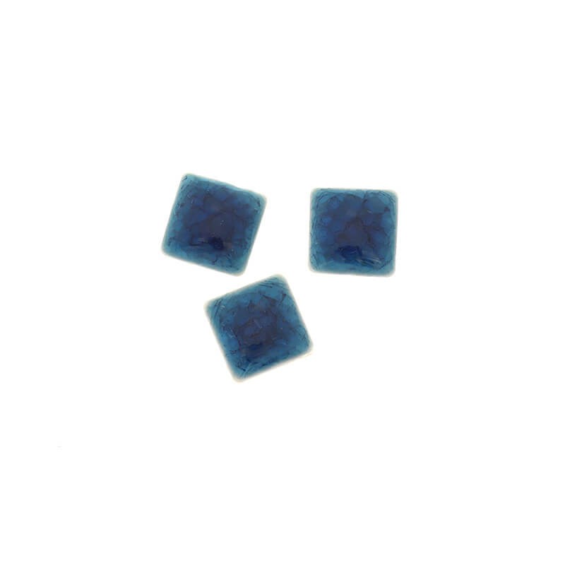 Ceramic cabochon / square / 14.8mm / dark turquoise / 1pc KBCZK11