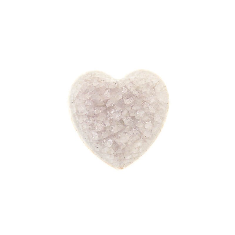 Ceramic cabochon / heart / 27x27mm / pink / 1pc KBCZK19