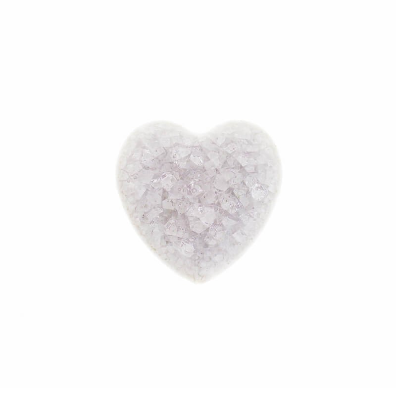 Ceramic cabochon / heart / 27x27mm / lavender / 1pc KBCZK22