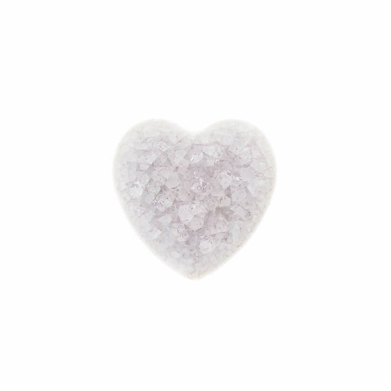 Ceramic cabochon / heart / 27x27mm / lavender / 1pc KBCZK22