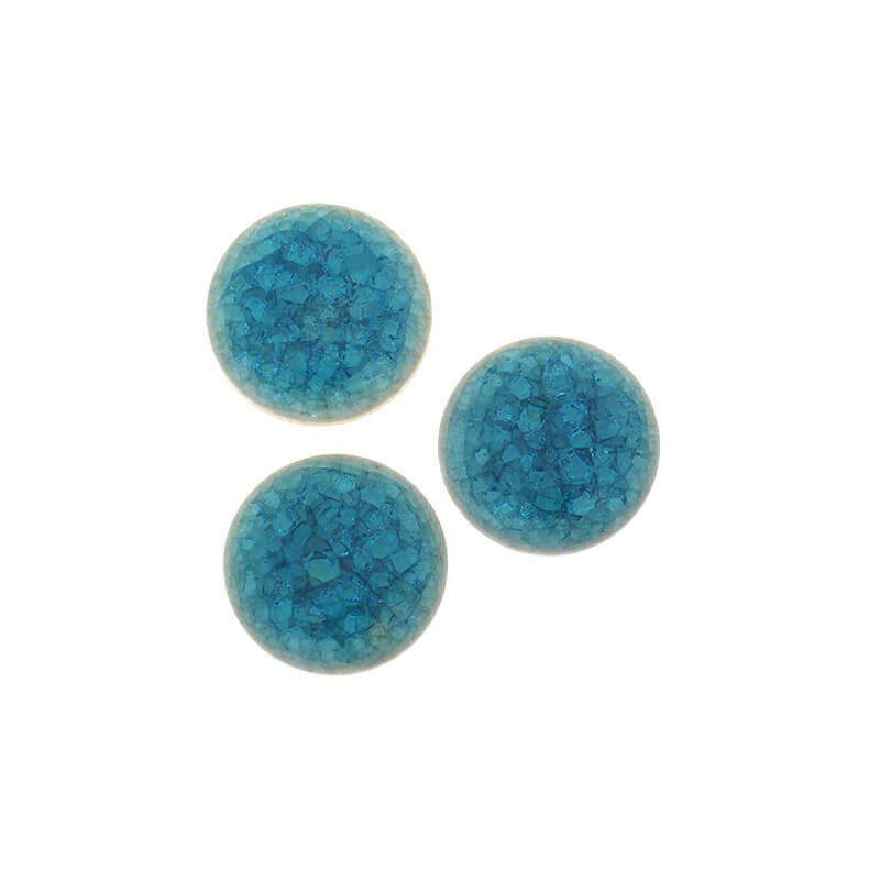 Ceramic / turquoise / round cabochons 24mm 1pc KBCZ2406
