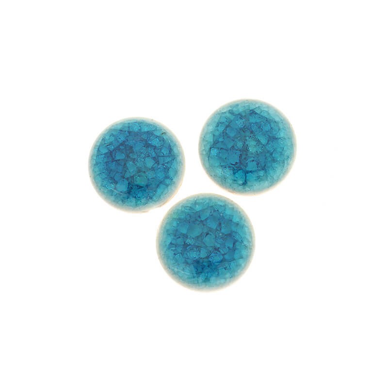 Ceramic / turquoise / round cabochons 24mm 1pc KBCZ2411