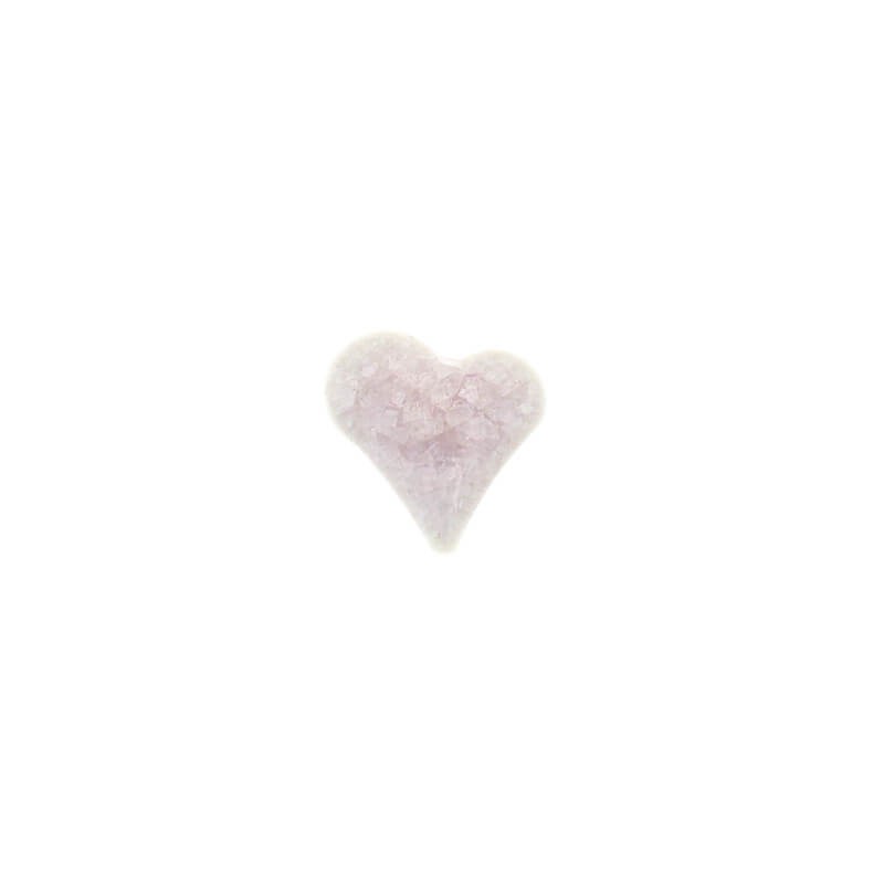 Ceramic cabochons / small heart / 15x16mm / pink / 1pc KBCZK61