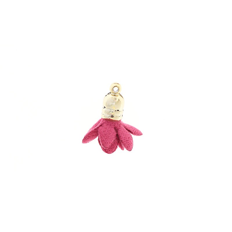 Finged flowers suede pink 18mm 1pc TAZK04